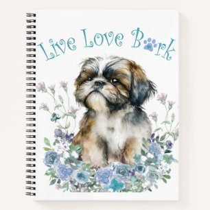 Shih Tzu Dog Mum Floral Notebook