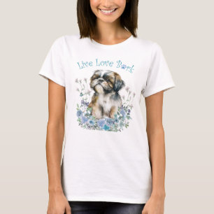 Shih Tzu Dog Mum Floral T-Shirt