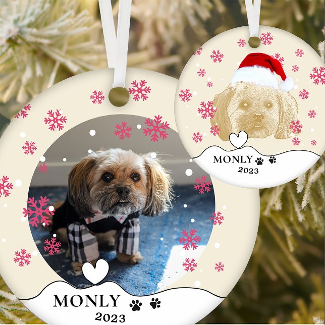 Shih Tzu Dog Personalised Hand Drawing Ceramic Ornament (Creator Uploaded)