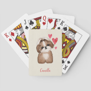Shih Tzu Dog Personalised Pet Name Playing Cards