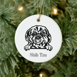 Shih Tzu dog Personalised Pet Ornament, Cu Ceramic Ornament