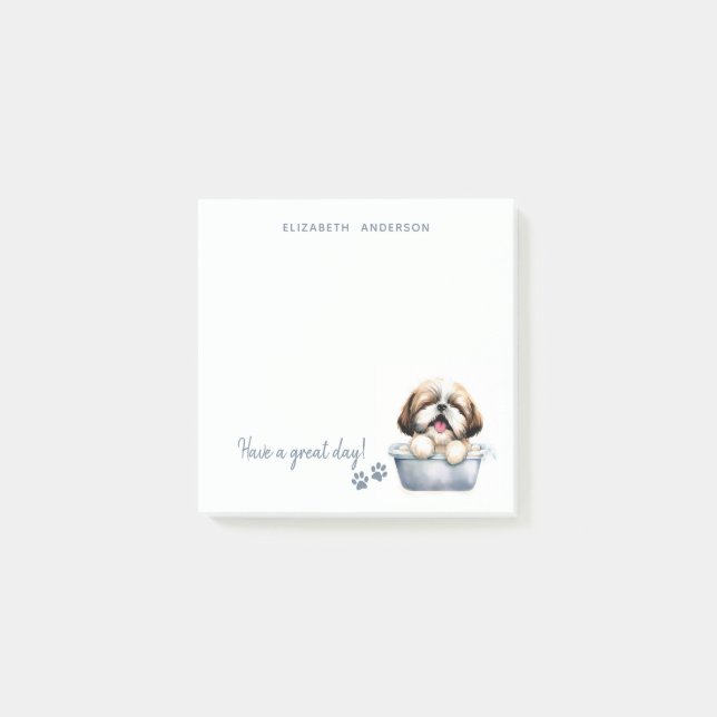 Shih Tzu Dog Personalised Post-it Notes (Front)