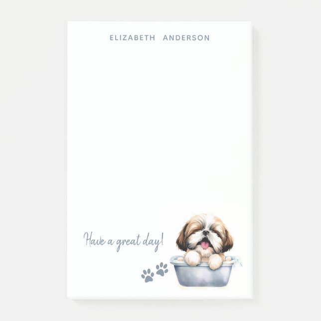 Shih Tzu Dog Personalised Post-it Notes (Front)
