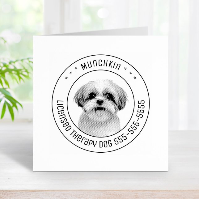 Shih Tzu Dog Pet Photo Round Rubber Stamp (Creator Uploaded)