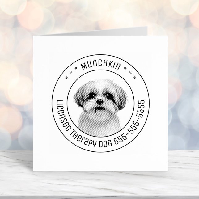 Shih Tzu Dog Pet Photo Round Self-inking Stamp (Creator Uploaded)