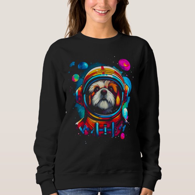 Shih Tzu Dog Planet Space Sweatshirt (Front)