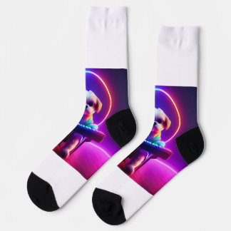 shih tzu dog playing piano socks