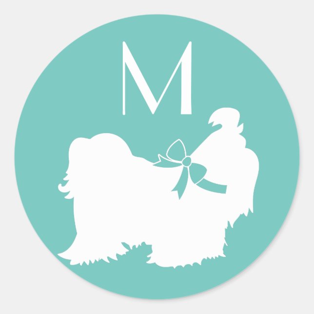 Shih-Tzu Dog Puppy Long Hair Classic Round Sticker (Front)