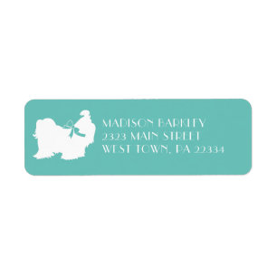 Shih-Tzu Dog Puppy Long Hair Return Address Label