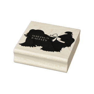 Shih-Tzu Dog Puppy Long Hair Rubber Stamp
