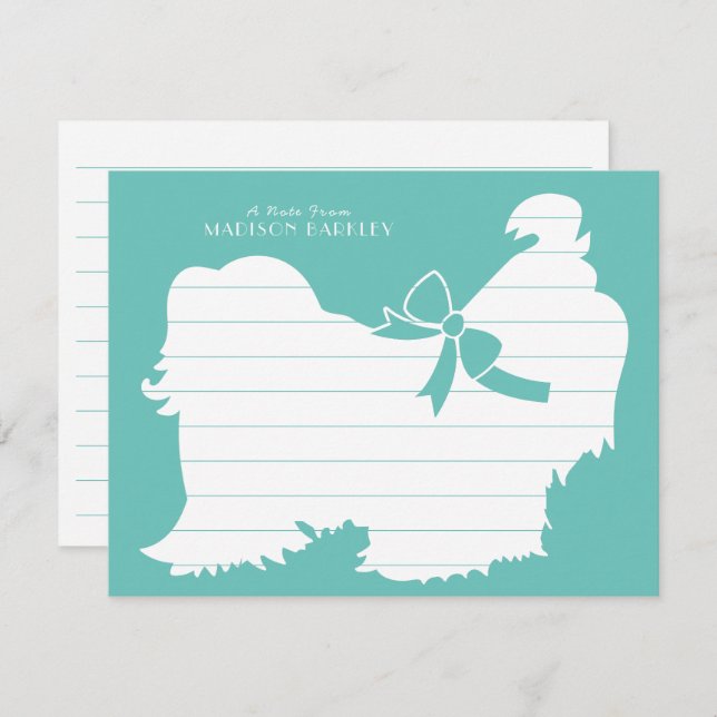 Shih-Tzu Dog Puppy Long Hair Thank You Card (Front/Back)