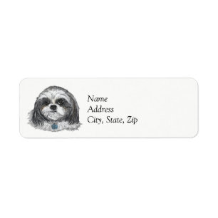 Shih Tzu Dog Return Address Label