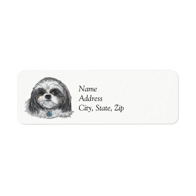 Shih Tzu Dog Return Address Label (Front)