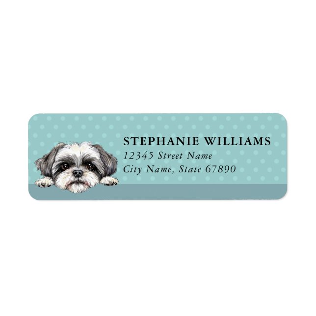 Shih Tzu Dog Return Address Labels (Front)