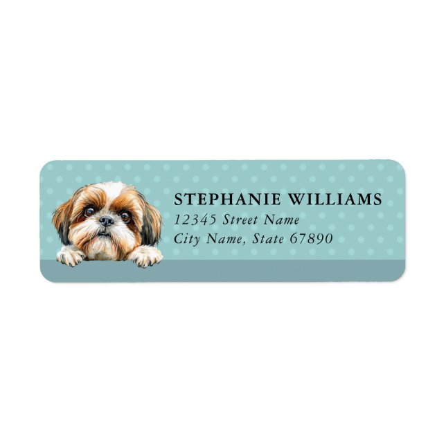 Shih Tzu Dog Return Address Labels (Front)
