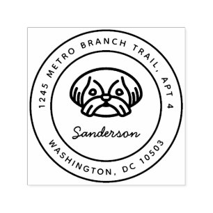 Shih Tzu Dog Return Address Stamp Self-Inking