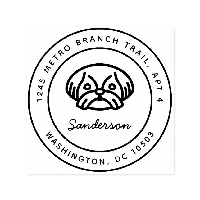 Shih Tzu Dog Return Address Stamp Self-Inking (Design)