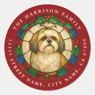 Shih Tzu Dog Round Stickers