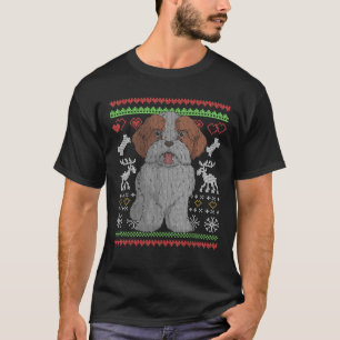Shih Tzu Dog Santa Claus Ugly Christmas Pattern X  T-Shirt