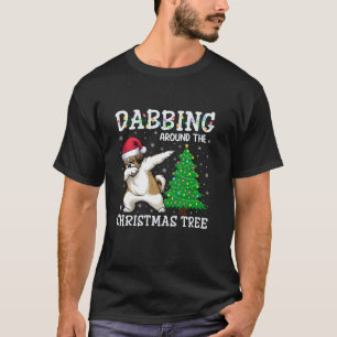 Shih Tzu Dog Santa Hat Dabbing Around the Christma T-Shirt
