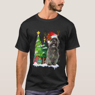 Shih Tzu Dog Santa Hat Reindeer Christmas Lights T-Shirt
