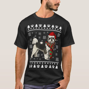 Shih Tzu Dog Santa Hat Xmas Ugly Christmas T-Shirt