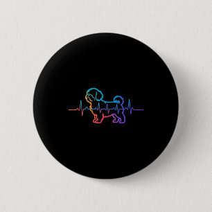 Shih tzu dog shihtzu dog heartbeat shitzhu funnySh 6 Cm Round Badge