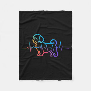 Shih tzu dog shihtzu dog heartbeat shitzhu funnySh Fleece Blanket
