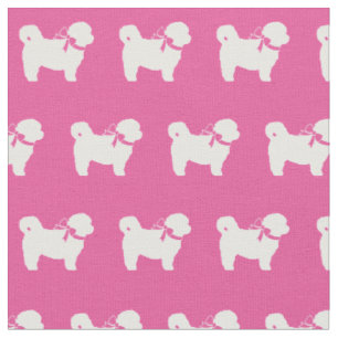 Shih Tzu Dog Silhouette Pet Pink Fabric