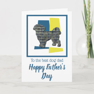 Shih Tzu Dog Silhouette TriColour Father’s Day Card