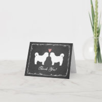 Shih Tzu Dog Silhouettes Wedding Thank You