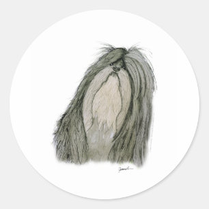 Shih Tzu dog, tony fernandes Classic Round Sticker