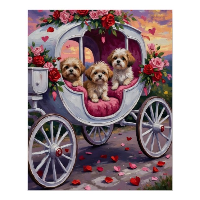 Shih Tzu Dog Valentine's Day Poster (Front)