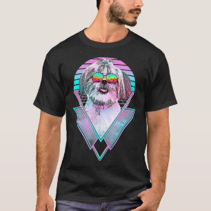 Shih Tzu Dog Vintage Retro Vaporwave T-Shirt