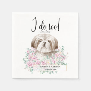 Shih Tzu Dog Wedding Cocktail Napkins