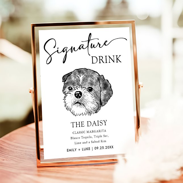 Shih Tzu Dog Wedding Signature Drink Sign (Creator Uploaded)