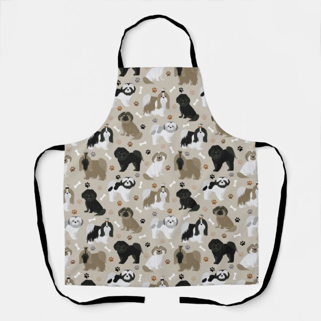 Shih Tzu Dogs Paws and Bones Apron (Front)