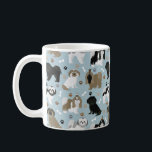 Shih Tzu Dogs Paws and Bones Coffee Mug<br><div class="desc">Cute Shih Tzu dogs with black,  white,  grey,  gold and mask coat colours with paw prints and dog bones pattern.</div>
