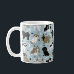 Shih Tzu Dogs Paws and Bones Coffee Mug<br><div class="desc">Cute Shih Tzu dogs with black,  white,  grey,  gold and mask coat colours with paw prints and dog bones pattern.</div>