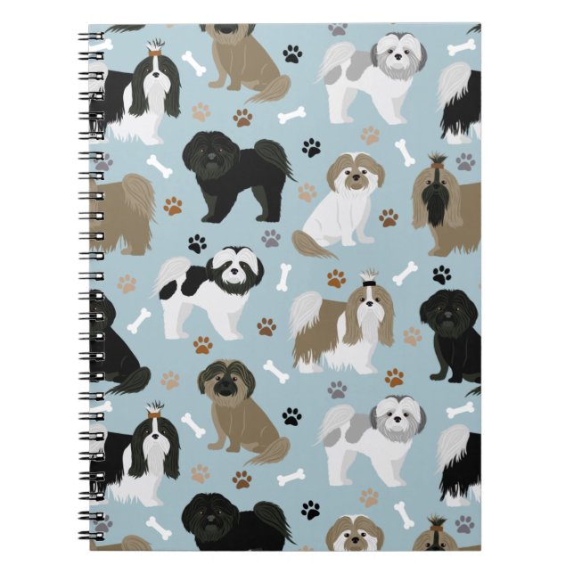 Shih Tzu Dogs Paws and Bones Notebook (Front)