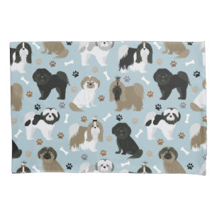 Shih Tzu Dogs Paws and Bones Pillowcase
