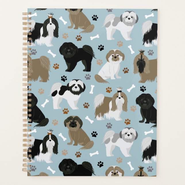 Shih Tzu Dogs Paws and Bones Planner (Front)
