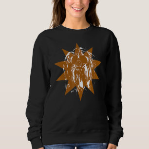 Shih Tzu Dogs Sunglasses Brown Star Cute Dog Anima Sweatshirt