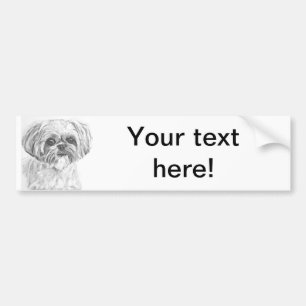 Shih Tzu Drawing Bumper Sticker