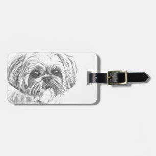 Shih Tzu Drawing Luggage Tag