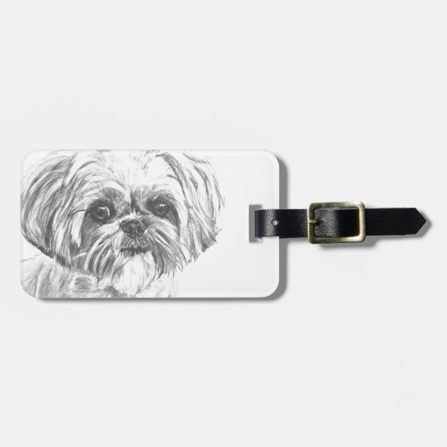 Shih Tzu Drawing Luggage Tag (Front Horizontal)