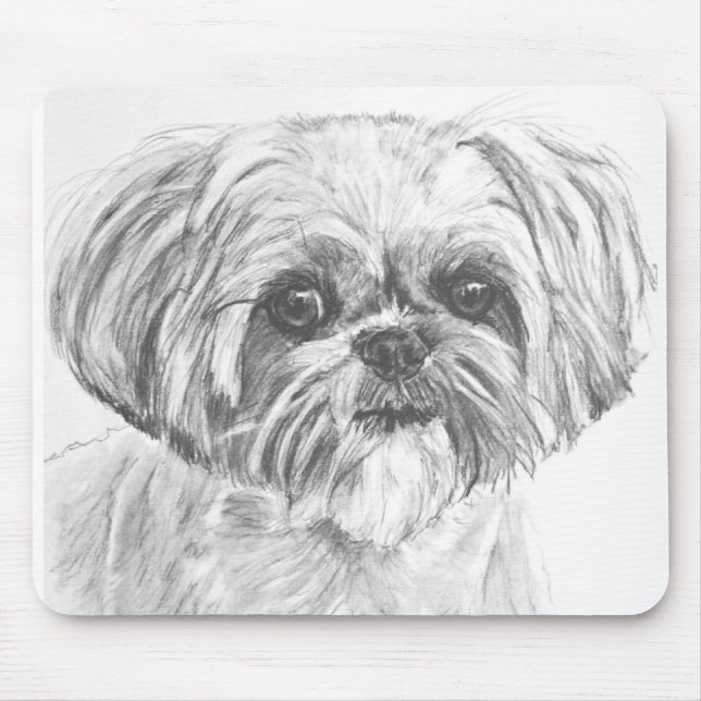 Shih Tzu Drawing Mouse Pad (Front)