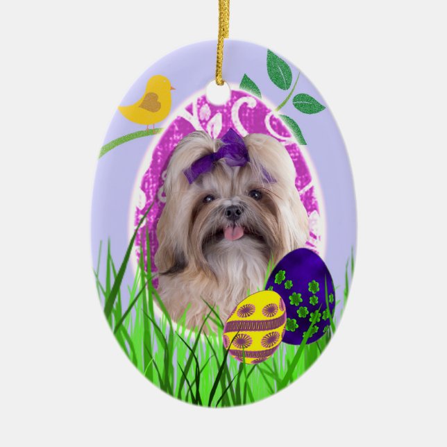Shih Tzu Easter Ornament (Front)
