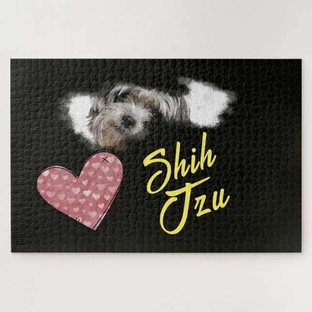Shih Tzu Eyes Solid Colour 1000 piece Jigsaw Puzzle (Horizontal)