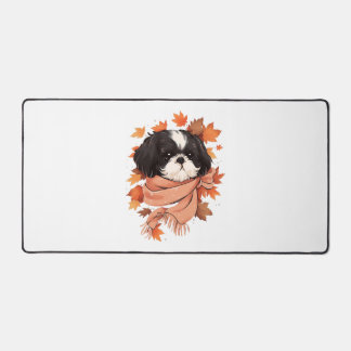 Shih Tzu Fall Dog Autumn Leaves Thanksgiving Copy  Desk Mat